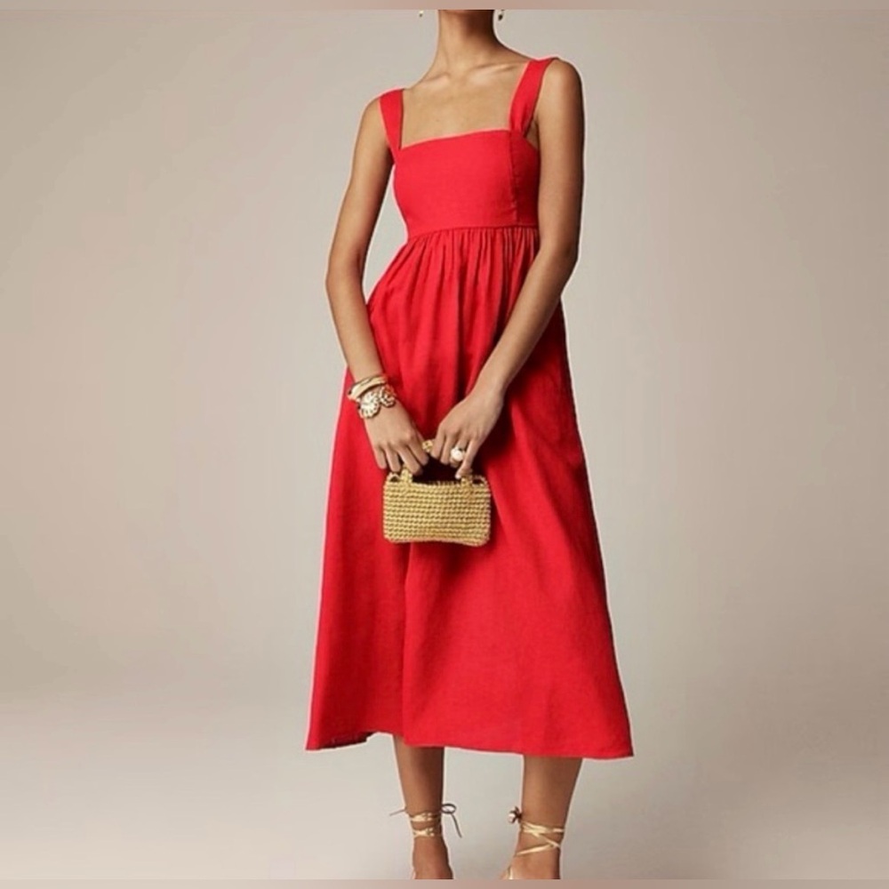 J. Crew Red Midi Dress